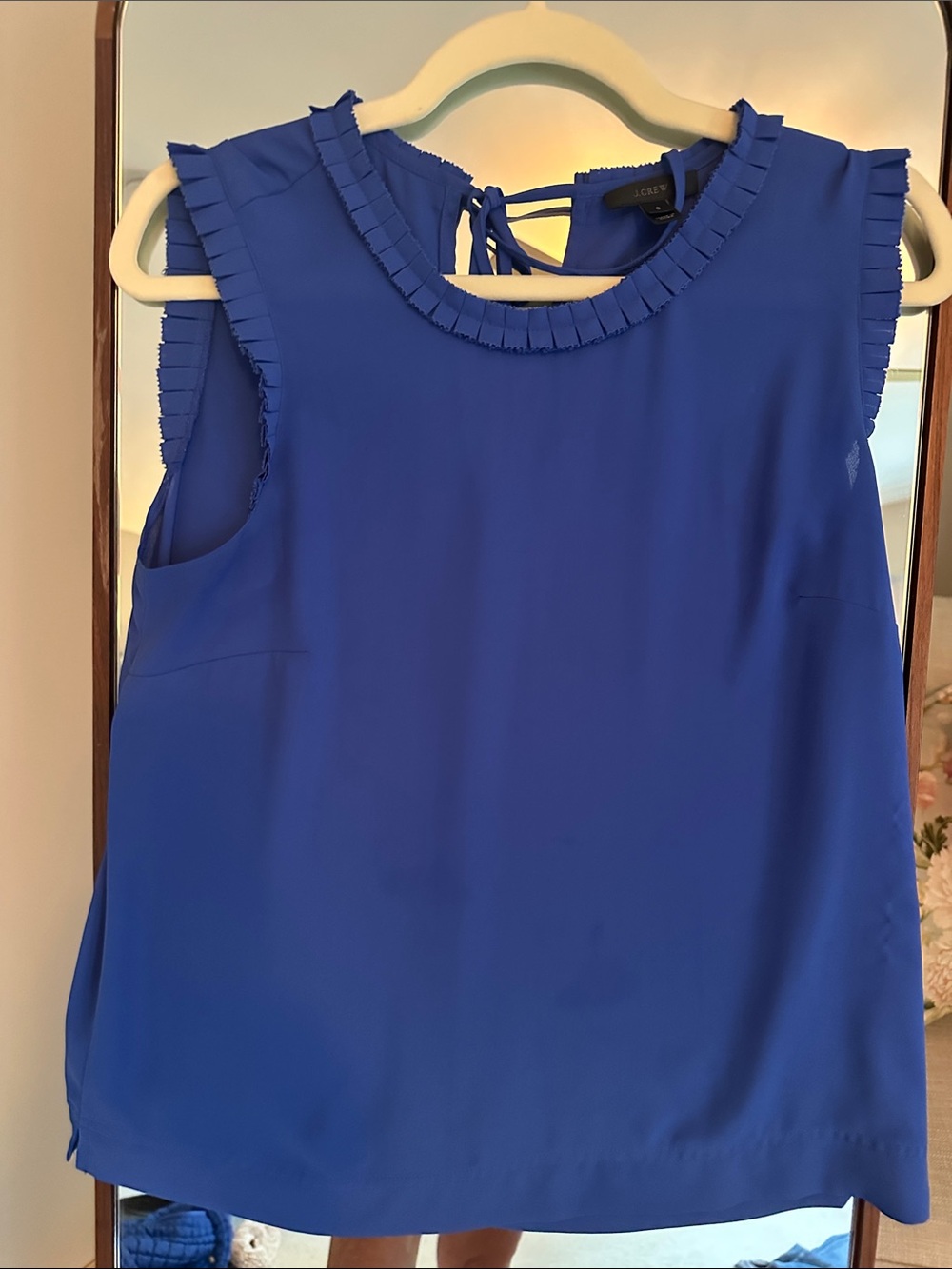 J. Crew Royal Blue Ruffle-Trim Sleeveless Camisole